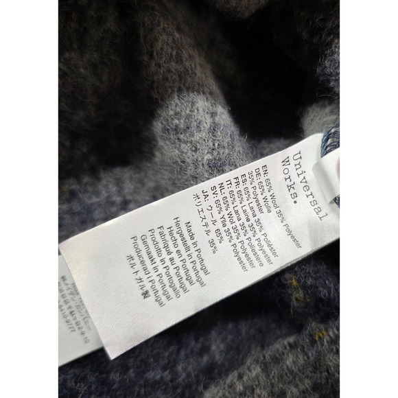 Universal Works Wool Button Down Cardigan Chore Sweater Grey Men's READ - Picture 9 of 11